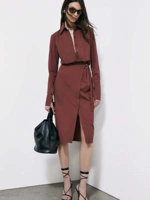 Bawełniana sukienka koszulowa midi PATRIZIA PEPE