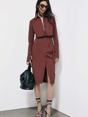 Bawełniana sukienka koszulowa midi PATRIZIA PEPE