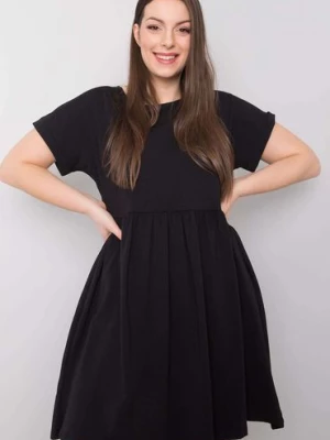 Bawełniana sukienka luźna plus size czarna BASIC FEEL GOOD