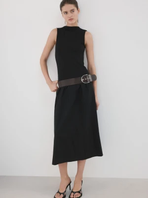 Bawełniana sukienka z kontrastem czarny - Kobieta - - MANGO