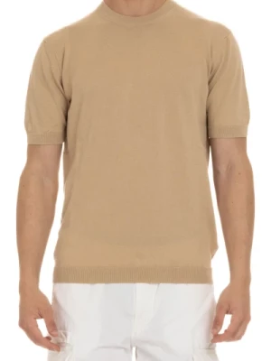 Bawełniana T-shirt i Polo Beżowa Tagliatore