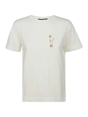 Bawełniana T-shirt z krótkim rękawem z nadrukiem na przodzie Hand Picked