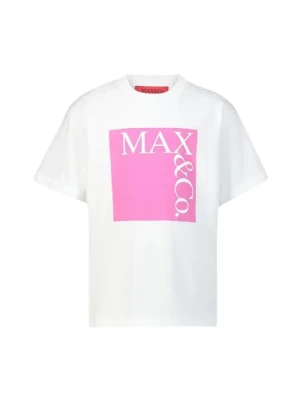Bawełniana T-shirt z Okrągłym Dekoltem i Nadrukiem na Przedzie Max & Co