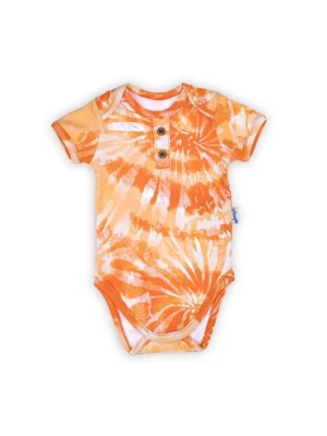 Bawełniane body niemowlęce we wzory pomarańczowe Nicol