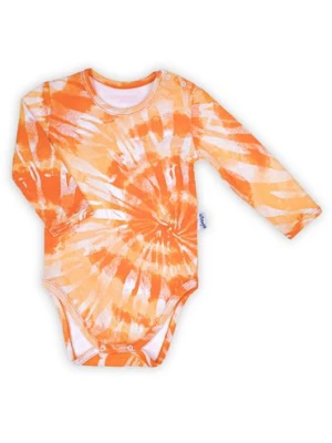 Bawełniane body niemowlęce we wzory pomarańczowe Nicol