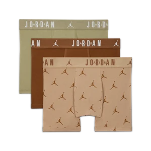 Bawełniane bokserki dla dużych dzieci Jordan Flight Essentials (3 pary) - Brązowy