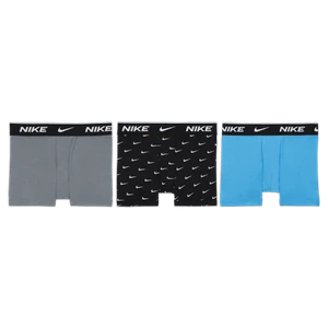 Bawełniane bokserki z nadrukiem dla dużych dzieci Nike Dri-FIT Everyday (3 pary) - Czerń