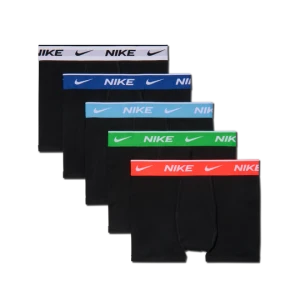 Bawełniane bokserki Nike dla starszych dzieci z kolorowym paskiem Dri-FIT (5 par) - Czerwony