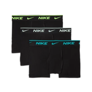 Bawełniane bokserki z kolorowym pasem dla dużych dzieci Dri-FIT Nike (3 pary) - Zieleń