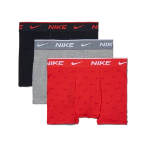 Bawełniane bokserki z nadrukiem dla dużych dzieci Nike Dri-FIT Everyday (3 pary) - Szary