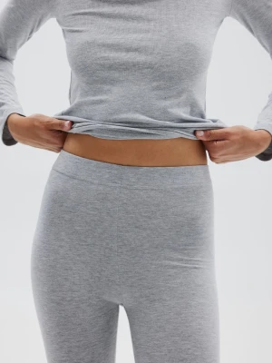 Bawełniane legginsy w kolorze GREY MELANGE - SHAPE-S Marsala