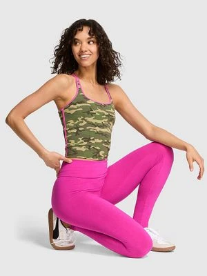 Bawełniane legginsy z wywijanym pasem na cały dzień Victoria's Secret Różowy