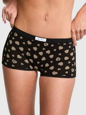 Bawełniane majtki boyshort PINK Victoria's Secret Z nadrukiem