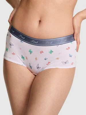 Bawełniane majtki boyshort z logo Victoria's Secret