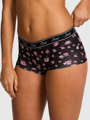 PINK Bawełniane majtki Boyshort z logo Victoria's Secret