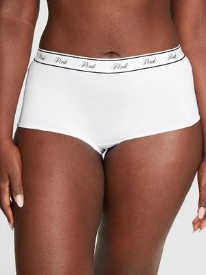 Bawełniane majtki Boyshort z logo Victoria's Secret