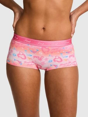 Bawełniane majtki boyshort z logo Victoria's Secret Z nadrukiem