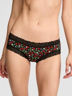 Bawełniane majtki cheeky z koronkowym wykończeniem Victoria's Secret Z nadrukiem