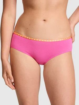 Bawełniane majtki hiphugger z logo PINK Victoria's Secret