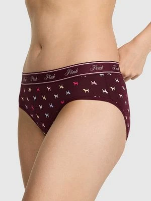 PINK Bawełniane majtki hiphugger z logo Victoria's Secret