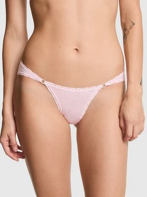Bawełniane majtki Lace-Trim Low-Rise Cheeky Victoria's Secret 7EMK