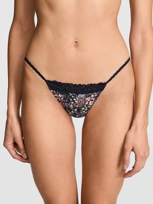Bawełniane majtki string bikini z koronką Victoria's Secret