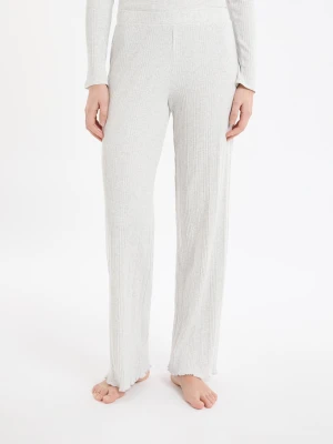 Bawełniane prążkowane spodnie Etam