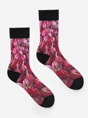 Bawełniane skarpetki męskie Special z grafiką główek czosnku Garlic Marilyn