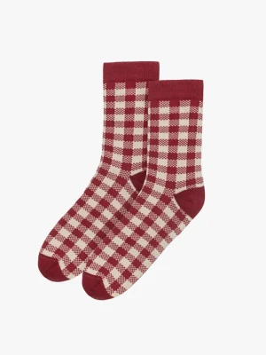 Bawełniane skarpety damskie w kratkę Ryłko