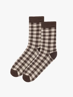 Bawełniane skarpety damskie w kratkę Ryłko