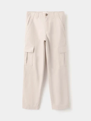 Bawełniane spodnie cargo lodowy szary - Dzieci - lata - MANGO KIDS