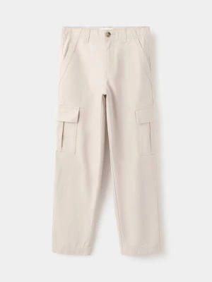 Bawełniane spodnie cargo lodowy szary - Dzieci - lata - MANGO KIDS