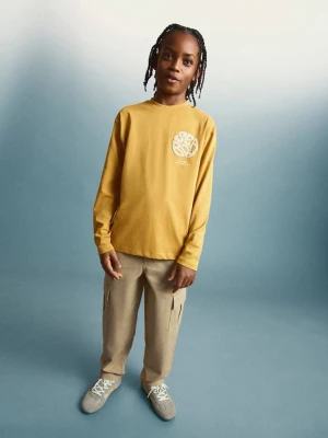 Bawełniane spodnie cargo piaskowy - Dzieci - - MANGO KIDS