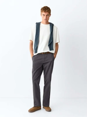 Bawełniane spodnie chinos antracytowy - Teen - MANGO TEEN
