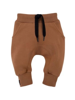Bawełniane spodnie chłopięce Le Tigre - brązowe Pinokio