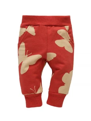 Bawełniane spodnie dziewczęce Imagine czerwone Pinokio