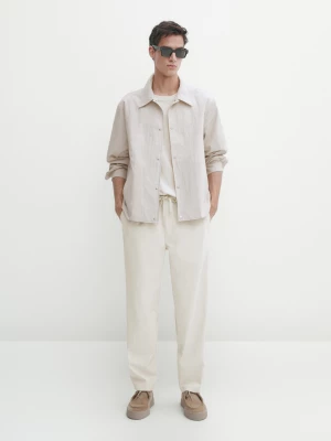 Bawełniane Spodnie Jogger - Beżowy - - Massimo Dutti - Mężczyzna