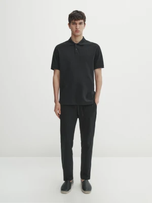 Bawełniane Spodnie Jogger - Czarny - - Massimo Dutti - Mężczyzna