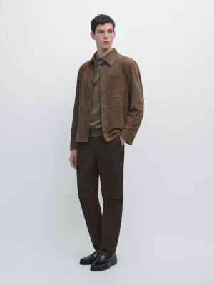 Bawełniane Spodnie O Kroju Slim - Brązowy - - Massimo Dutti - Mężczyzna