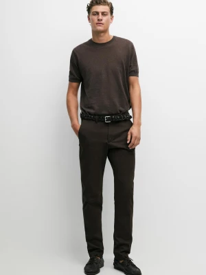 Bawełniane Spodnie O Kroju Slim - Brązowy - - Massimo Dutti - Mężczyzna