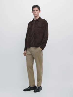 Bawełniane Spodnie O Kroju Slim - Opalony - - Massimo Dutti - Mężczyzna