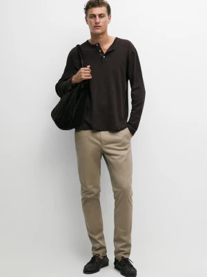 Bawełniane Spodnie O Kroju Slim - Opalony - - Massimo Dutti - Mężczyzna