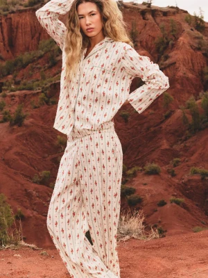 Bawełniane spodnie piżamowe w kwiatowy wzór Etam