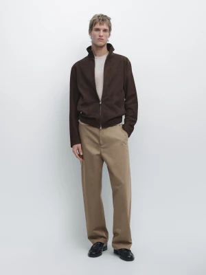 Bawełniane Spodnie Relax Fit - Norkowy - - Massimo Dutti - Mężczyzna