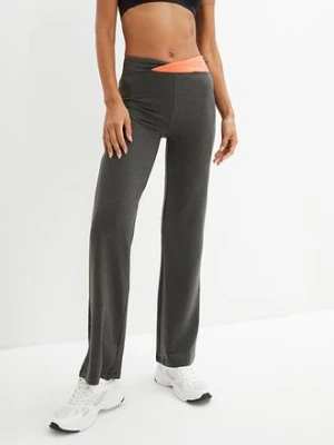 Bawełniane spodnie sportowe o kroju bootcut (2 pary) bonprix
