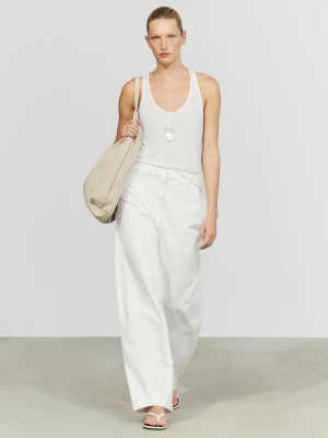 Bawełniane Spodnie Typu Barrel - Biały Złamany - Massimo Dutti - Female