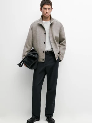 Bawełniane Spodnie Z Gumką W Pasie - Granatowy - Massimo Dutti - Male