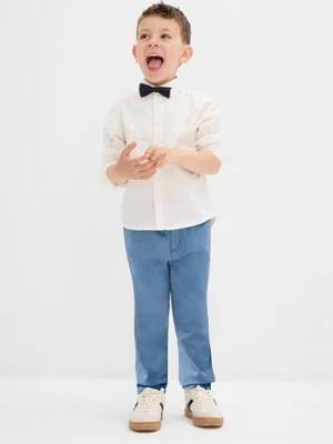 Bawełniane spodnie z gumką w talii regular fit, prosta nogawka bonprix