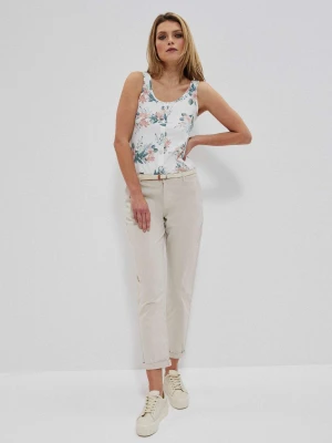 Bawełniane spodnie z paskiem Moodo