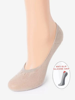 Bawełniane Stopki Damskie z Silikonem Cotton Anti-Slip Visone Marilyn